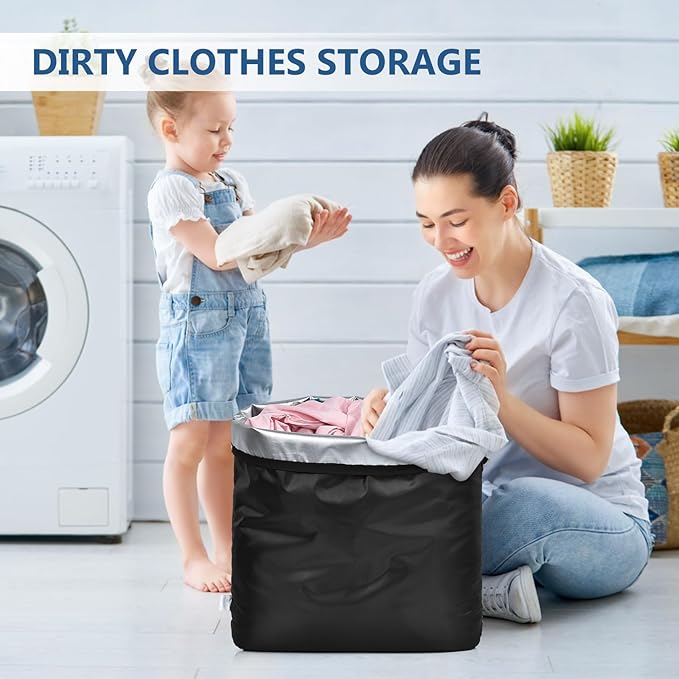 OTraki 20x24 inch Wet Bag for Swimsuit 2pcs Large Gym Wet Bag with Handle & Zipper Wet Clothes Organizing Machine Washable Waterproof Wet Dry Bag for Travel Drying Do Not Exceed 176℉ Black