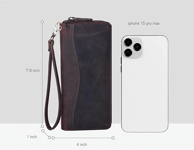 Oak Leathers Brown Leather Wallet for Women - RFID Womens Wallet Clutch with 8 Credit Card Holder, Coin Pocket
