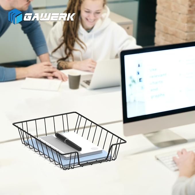 Gawerk Letter Desk Tray Organizer, A4 File Tray Magazine Files Storage Basket Organizer Bin (1)