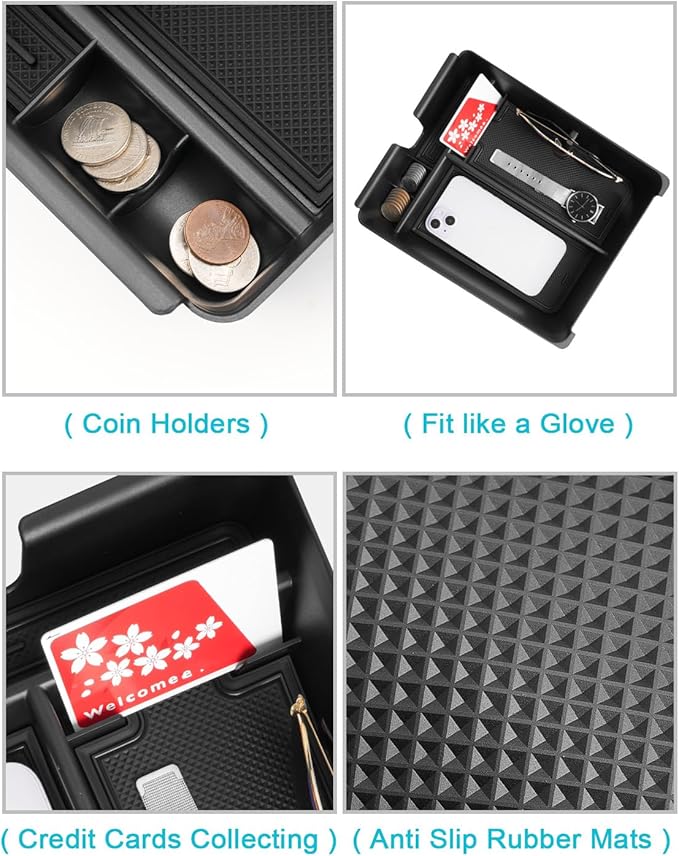 CDEFG 2Pcs for 2026 Honda Passport Center Console Organizer for 2026 Honda Passport Accessories Middle Console Drawer Storage Box Armrest Insert Tray