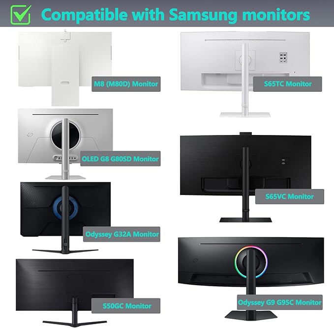 Odyssey OLED G8 G80SD VESA Mount Adapter Compatible with Samsung G8 (G80SD), G3 (G30D), G32A,G30A,S65VC,S65TC,S50GC, M8 (M80D),Odyssey G9 G95C,S9 (S95UC) Monitor for 100 * 100mm VESA