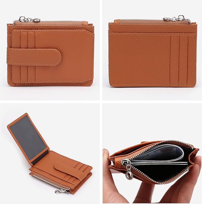 Slim Wallet for Women Genuine Leather Card Holder Thin Womens RFID Blocking Small Wallets