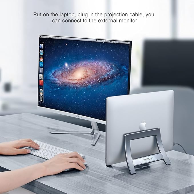 Vertical Laptop Stand,Gravity Auto Lock Computer Stand, Laptop Stand for Desk,Office Work & Home Space-Saving Organize,Fits All Mac Book, Surface,Chrome Book & Gaming Laptop (Up to 17.3 Inch)