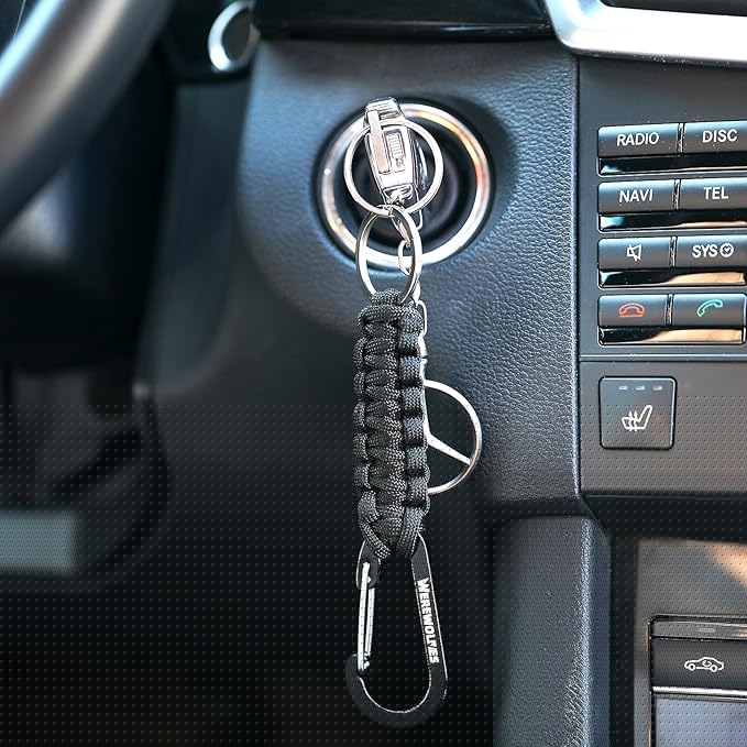 WEREWOLVES Paracord Keychain with Carabiner, Lanyard Clip for Keys