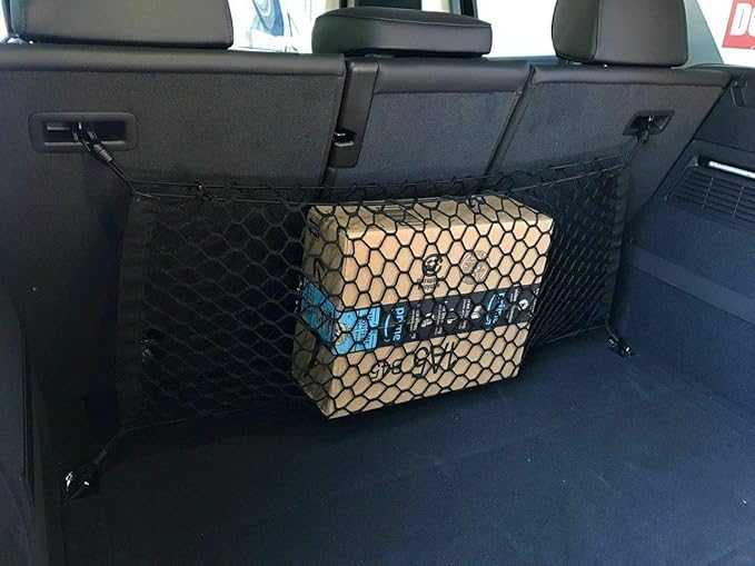 Rear Seats Trunk Organizer Cargo Net for Audi Q8 SQ8 2019-2025 – Envelope Style Cargo Net for SUV – Premium Mesh Car Trunk Organizer Vehicle Carrier Storage – Compatible with Audi Q8