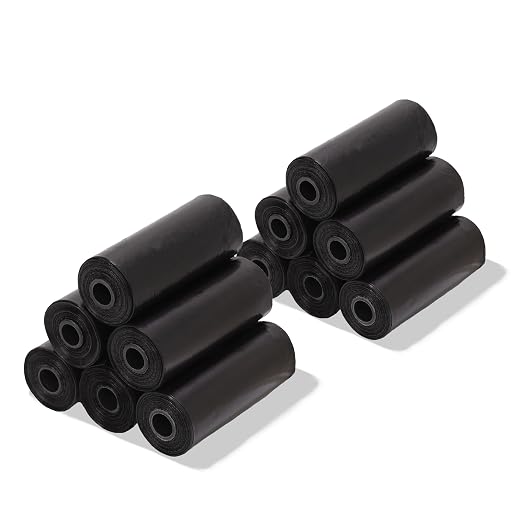 Ginsco 0.8 Gallons Disposable Trash Bags for Mini Car Trash Can, Portable Small Car Garbage Bags, Cars Accessories, Mini Trash Bags, Plastic Trash Bag for Cars/Home/Office (12 Rolls/180 Counts) Black