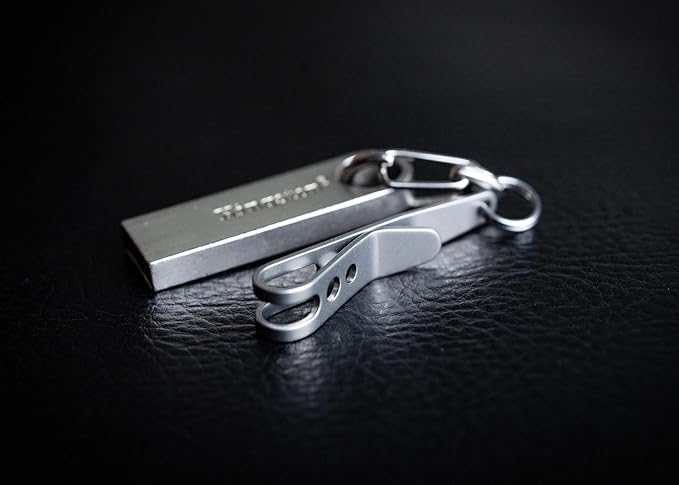 TEC Accessories - P-7 Suspension Clip - Stainless Spring Steel, Black Diamond Finish - Everyday Carry - Keychain Accessory