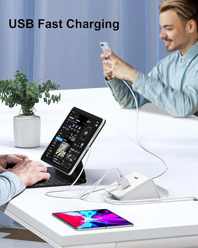 VHBW USB C Charger Block,6 Port 3A and 3C(1Port *USB-C PD20W Fast) Multiple USB Charging Station, USB-C Charging Plug for iPhone 15/15pro/14/13/12,Samsung Galaxy S23/S22/S21,etc(6USB-3A3C-White)