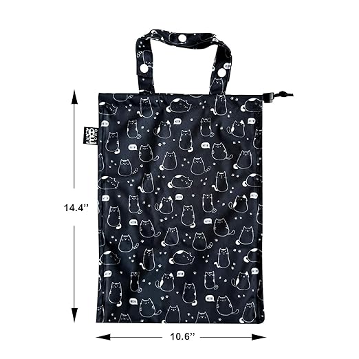 Cute Hanging Car Trash Garbage Bag 100% Leakproof Waterproof Multipurpose for Car Back Front Seat Console with Hanging Strap (Cute Cats)