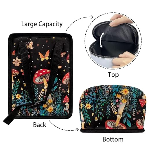 Butterfly Mushroom Car Trash Can with Lid car Accessories Leak Proof Car Trash Bag Hanging Car Garbage Can Multipurpose Storage Container for Back Seat Road Trip