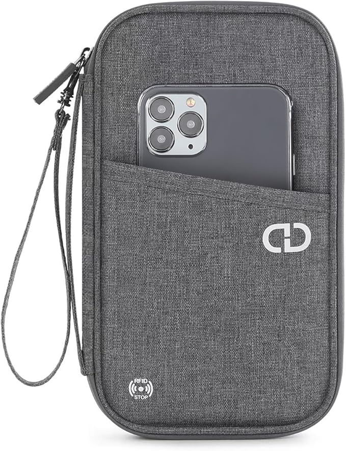 Family Passport Holder Organizer, RFID Blocking Travel Document Case, Lightweight Large Passport Cover Case Waterproof Bag Document Organizer for Women & Men