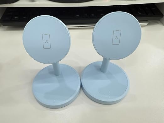Magnetic Wireless Charger iPhone, 2 Pack 15W Fast Mag-Safe Charger Stand for iPhone 17/17 Air/17 Pro/17 Pro Max 16/15/14/13/12 Series, Wireless Charging Station for Pad/AirPods(Blue)