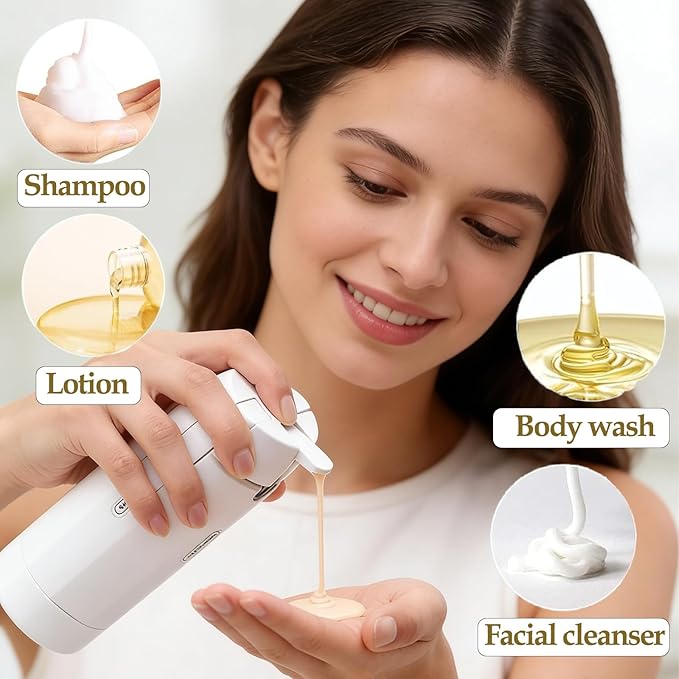 4 in 1 Travel Dispenser Bottle Travel Bottle Dispenser for Toiletries TSA Approved Leakproof with 4 Pack 30Ml Travel Size Pump Bottles & Labels, Suitable for Lotion Shampoo Conditioner Cream