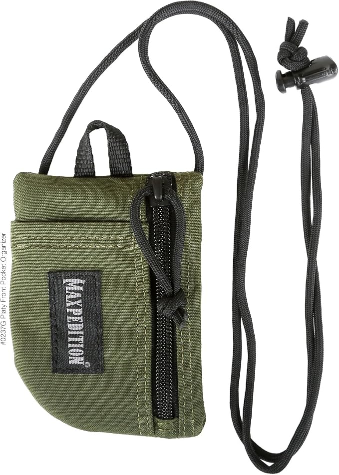MAXPEDITION Platy Pocket Organizer, Durable EDC Tool Pouch for Men, Neck Wallet with Paracord Lanyard, Holds Flashlight, Multitool, Pen, Notebook
