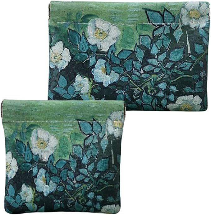 Better-Love 2 Pack Small Makeup Bag for Purse, PU Leather Cosmetic Pouch & Coin Purse Organizer, Purse Pouches for Inside Purse Organization, Snap Closure Mini Makeup Pouch Set for Women