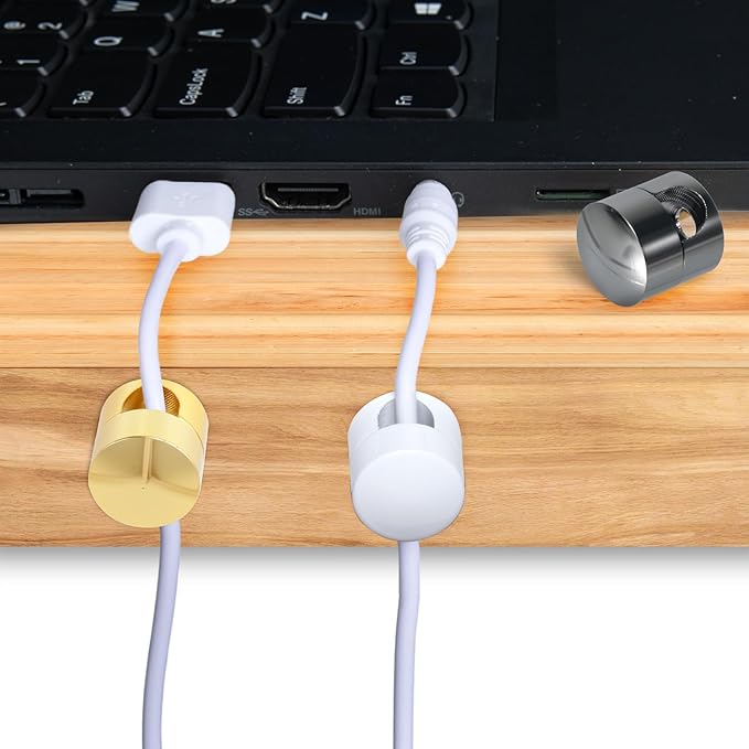 8 Sets Charger Holders for Cords, 8 Colors Adjustable Cable Anchor Holders, Adhesive Metal Cord Clips, Cable Management Wire Organizers for Desk, Office, Nightstand