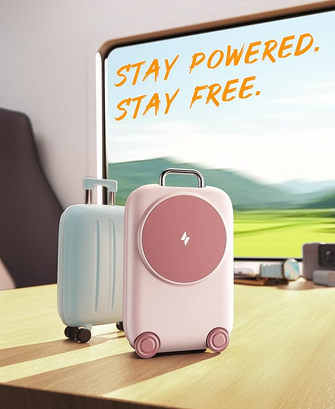 PaktVault 2026 Traveling Fast Wireless Charging Station for Apple Devices, Magnetic 3 in 1 MagSafe Charger Stand for iPhone 17 16 15 14 13 12 Pro Max Plus Air, Apple Watch&Air pods Pro, Pink