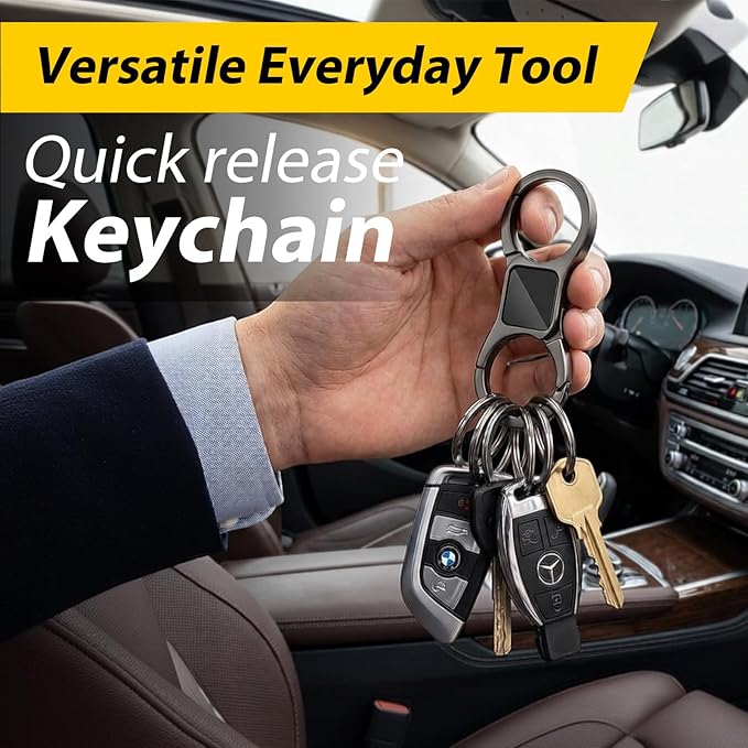 DAYGOS Key Chain - Quick Release Keychain with 8 Key Rings - Heavy Duty Car Keychains Organizer