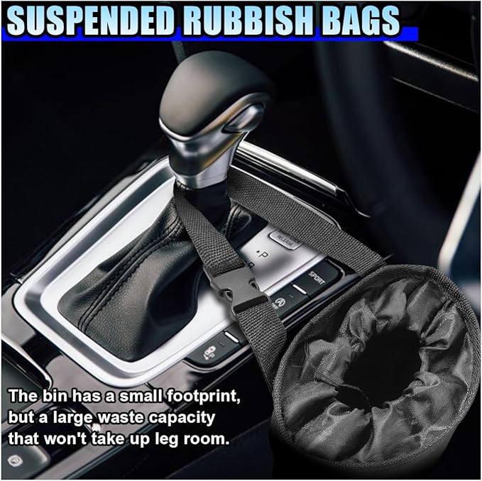 3PCS Hanging Car Garbage Bag for Back Seat - Universal Detachable Trash Bag Car Garbage Can with Elastic Opening, Washable Auto Trash Can Storage Bags for Outdoor Traveling & Home Use (3PCS)