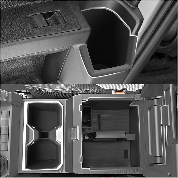 SXCY 3PCS for 2025 2026 Toyota 4Runner Center Console Organizer + Front&Rear Cupholder for 2025 Toyota 4Runner Accessories 2025 6th Gen 4Runner Center Console Tray Armrest Organizer(w/Coin Holder)