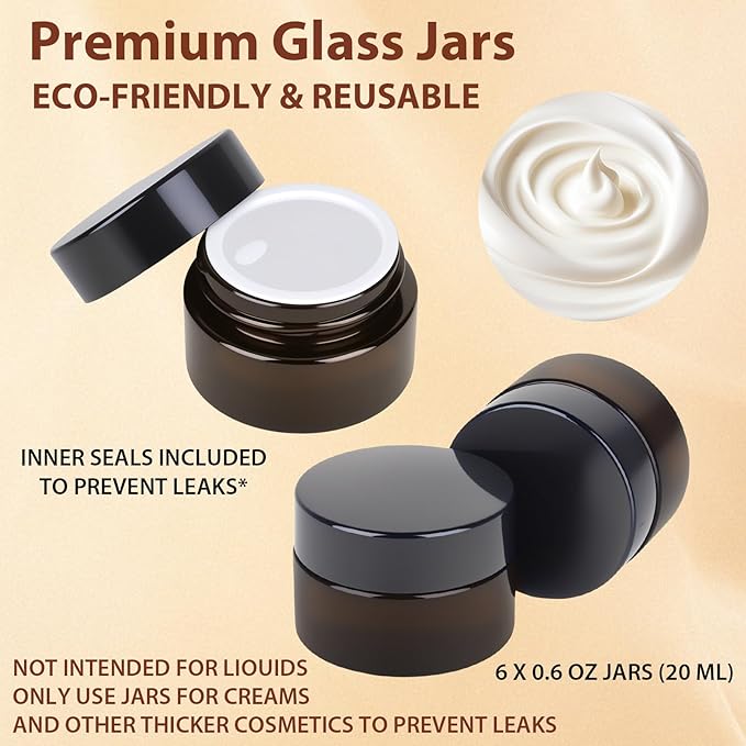 29 Pack TSA Approved Glass Travel Skincare Containers,Toiletry Bag，1.7/1/0.7/0.5/0.3oz Refillable Traveling Size Containers with Pump, Jars & Essential Oil Bottle , Leak-Proof for Creams & Liquids