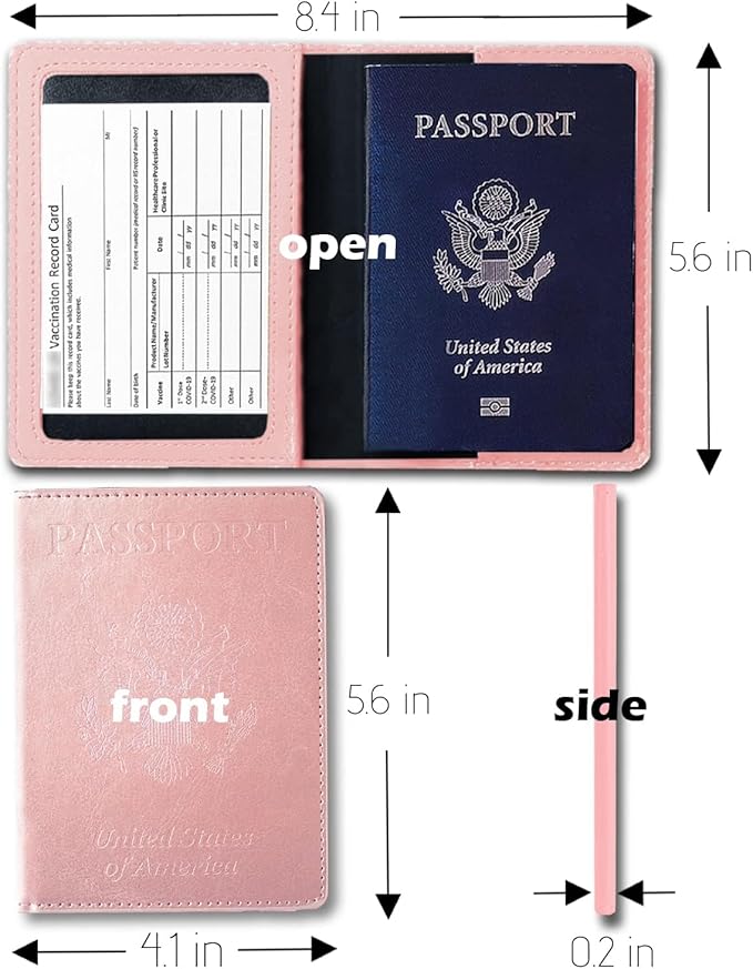 Passport Wallet & Cover Combo - Holds Passport, Vaccine Card & More