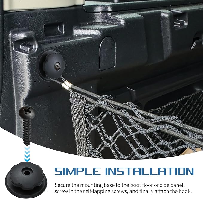 Wuyaoyao Stretchable Car Rear Cargo Net, Elastic Trunk Storage Organizer Nets with Hooks, Vehicle Trunk Storage Mesh Nets for Cars SUVs Trucks, Car Accessories (Vertical Double Layer 35.43×15.75 Inch)