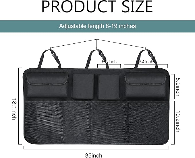 Car Trunk Organizer,Large Capacity Car Organizers and Storage, Foldable Backseat Hanging Storage, Car Cargo Storage Accessories for SUV, Truck, MPV