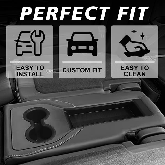 Muslogy Compatible with 2023-2025 2026 Honda Pilot Accessories Second Row Seat Armrest Organizer & Cup Holder Inserts for Rear Seat Interior Console Organizer Storage Tray and Drink Holder 2PCS Set
