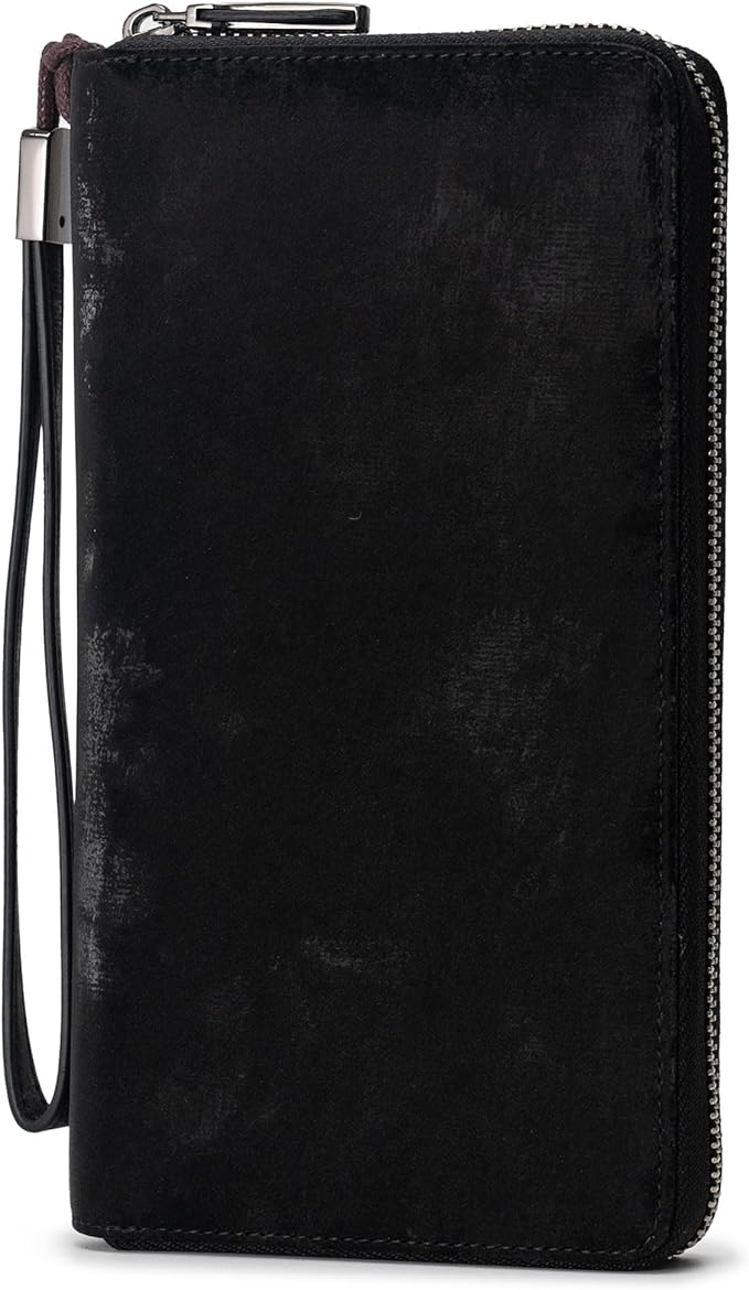 Bveyzi Women RFID Blocking Wallet Leather Zip Around Phone Clutch Large Capacity Ladies Travel Purse Wristlet | RFID Blocking, Zip Around, Large Capacity
