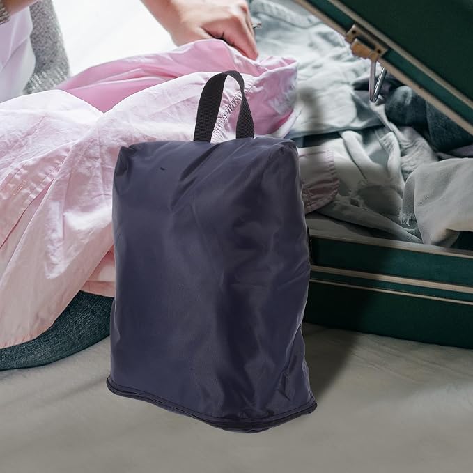 Large Capacity Waterproof Shoe Bag for Travel and Gym, Portable Dustproof Shoe Organizer with Stylish Dark Blue Fabric, Multipurpose Packing Storage for Sports and Outdoor Use