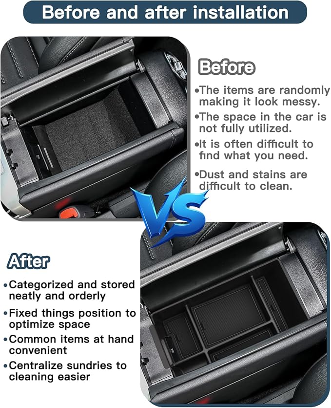 C300/C300 4MATIC/C300e/AMG C43 Center Console Organizer for C300 Mercedes Benz Accessories Armrest Console Tray Compatible with 2022 2023 2024 2025 2026 Mercedes C Class W206(Only for 2022-2026 C300)