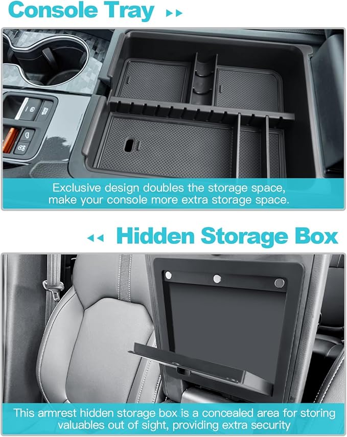 CDEFG Center Console Organizer for 2026 Honda Passport (RTL/TrailSport Elite/TrailSport) Accessories, 2026 Honda Passport Middle Console Organizer Armrest Storage Box