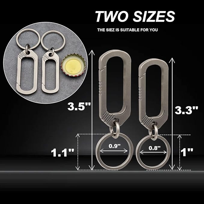 Titanium Key Holder Heavy Duty Quick Release Keychain Clip with Key Ring for Men and Women