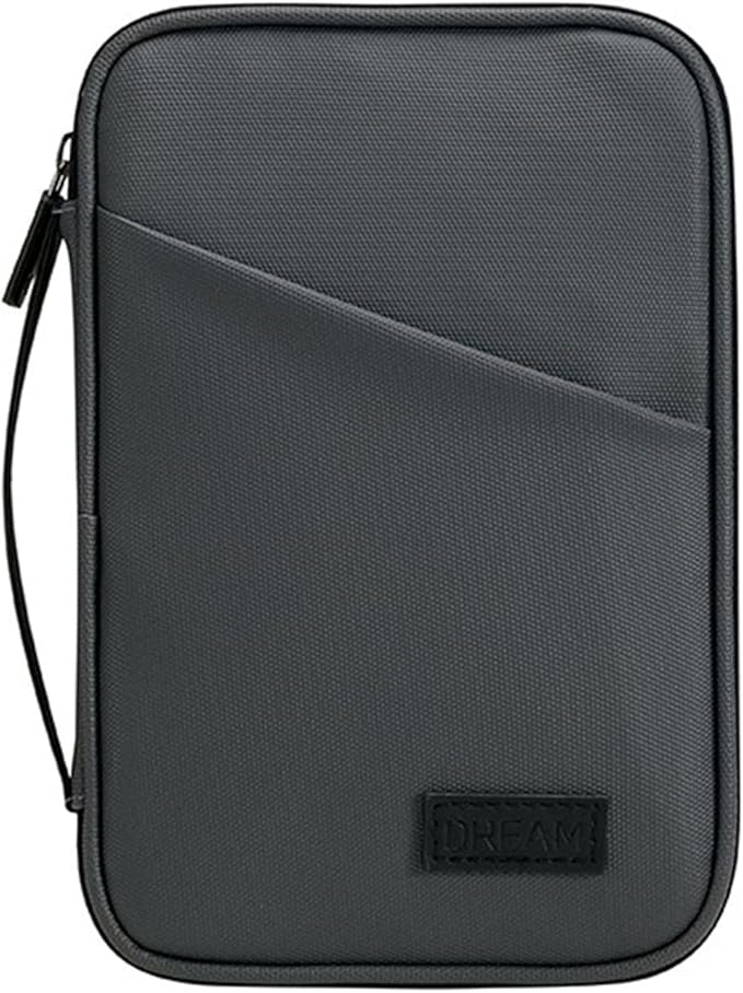 Waterproof Passport Holder, RFID Blocking Wallet, Portable Travel Document Organizer for Men & Women (Grey)