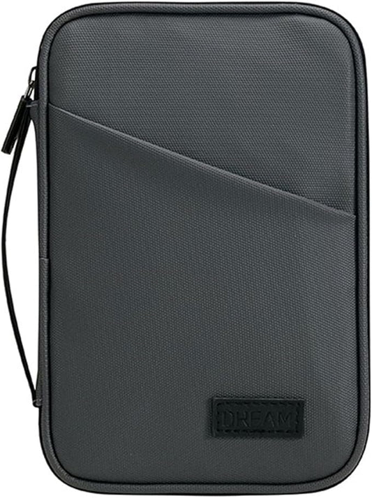 Waterproof Passport Holder, RFID Blocking Wallet, Portable Travel Document Organizer for Men & Women (Grey)