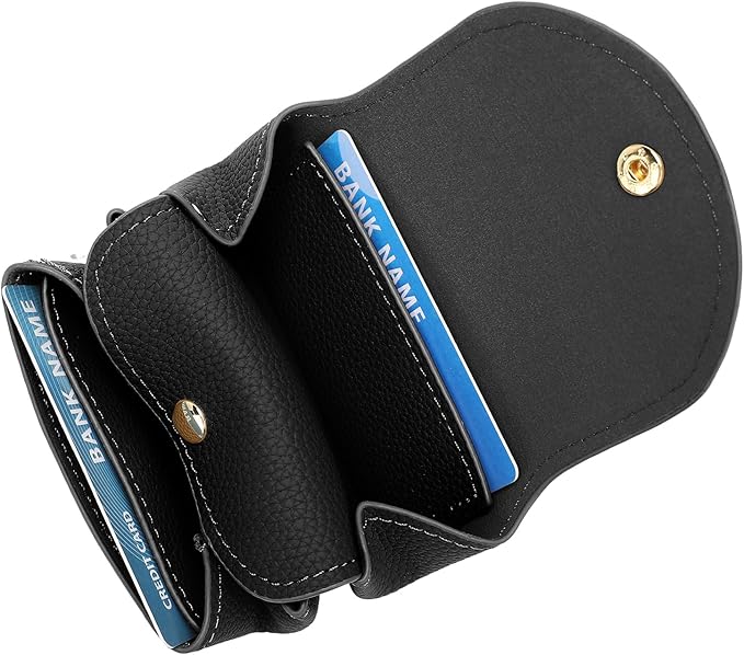 SENDEFN Leather Coin Purse for Women Small 3 Cash Change Pouch Holder Wallets