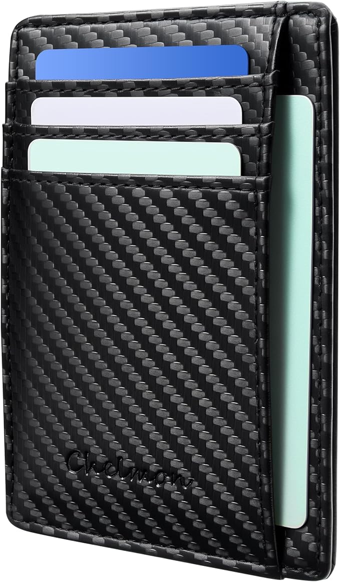 Chelmon Slim Wallet for Men, Minimalist Front Pocket RFID Blocking Credit Card Holder