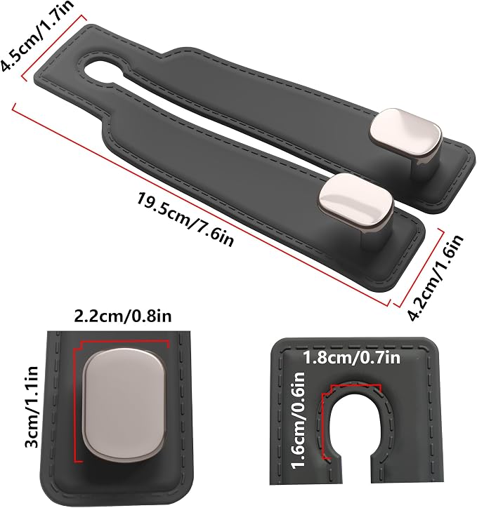 Purse Hook for Car -Universal Premium materials silicone and Aluminum-Magnesium Alloy Double Car Seat Back Storage Hook for Purses, Handbags, Bags (2 Pack) Black