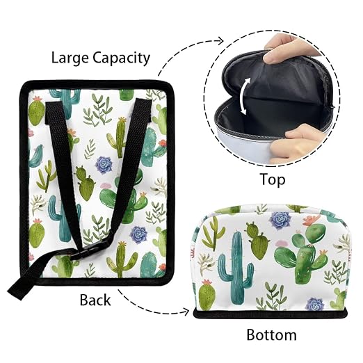 Biyejit Cactus Flowers Car Trash Can Automotive Garbage Bag Car Trash Can with Lid Collapsible Reusable Waterproof Car Garage Bag Car Accessories Interior Car Organizer