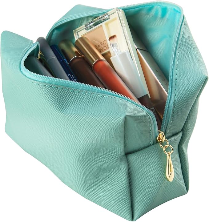 Small Makeup Bag Portable Cosmetic Bag for Women Makeup Pouch Waterproof Toiletry Bag for Travel (Green, Normal)