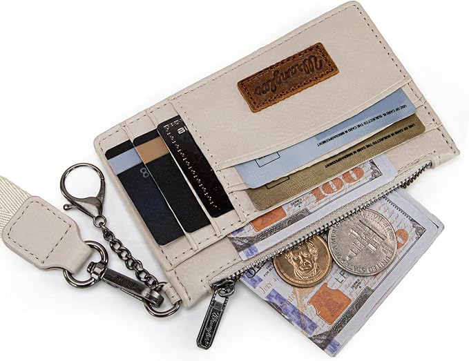Montana West X Wrangler Small Credit Card Holder for Women Slim Card Holder Wallet Womens Ladies Female Wristlet Keychain Wallet