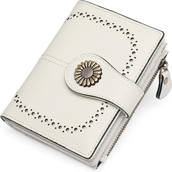 SENDEFN Small Wallets for Woman RFID Blocking Leather Bifold Credit Card Holder Purse with ID Window