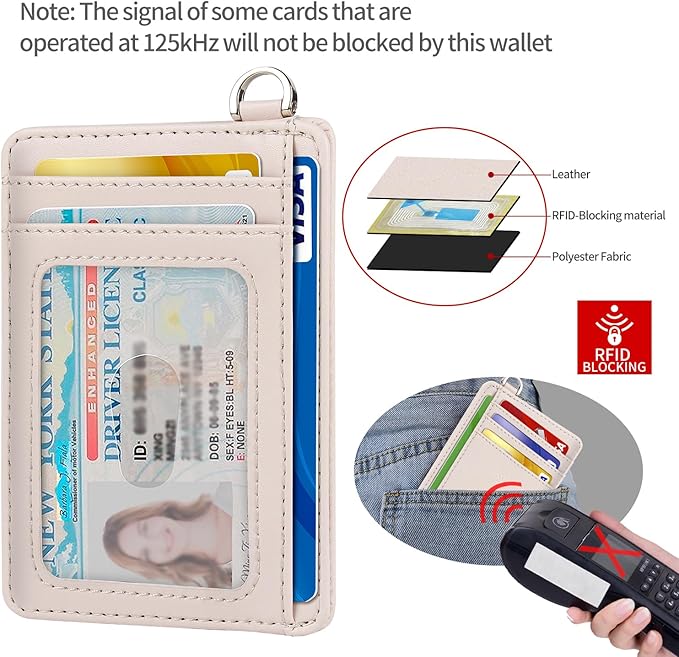 EcoVision Slim Minimalist Front Pocket Wallet, RFID Blocking Credit Card Holder Wallet with Detachable D-Shackle for Men Women