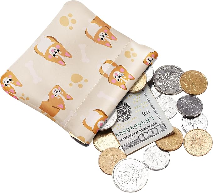 Travelambo Leather Squeeze Coin Purse Pouch Change Holder For Men & Women