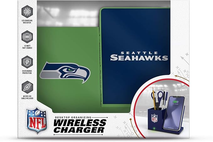 SOAR NFL Unisex Wireless Charging Stand and Desktop Organizer