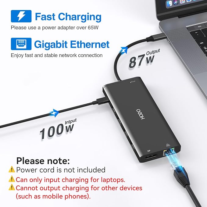 USB C Docking Station Dual Monitor HDMI for Dell HP, Laptop Docking Station 3 Monitors Triple Display USB C Hub Dock to 2 HDMI 4K,DP,Ethernet,6 USB,PD,SD/TF, Audio, 14 in 1 USB C Adapter