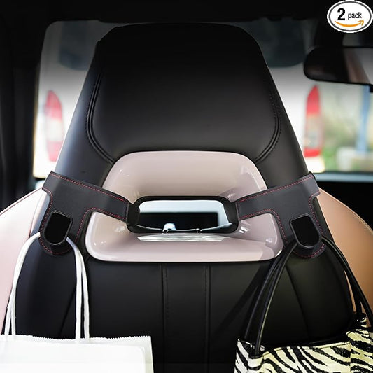 JEYODA Car Hooks for Sport Seats,Car Hooks for Purses and Bags,Car Seat Back Organizer,Car Rear Row Hook,Universal Hidden Multifunctional Headrest Hooks for Car,Home (Black)