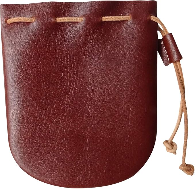 Fantastic Workmanship Genuine Leather Drawstring Coin Purse