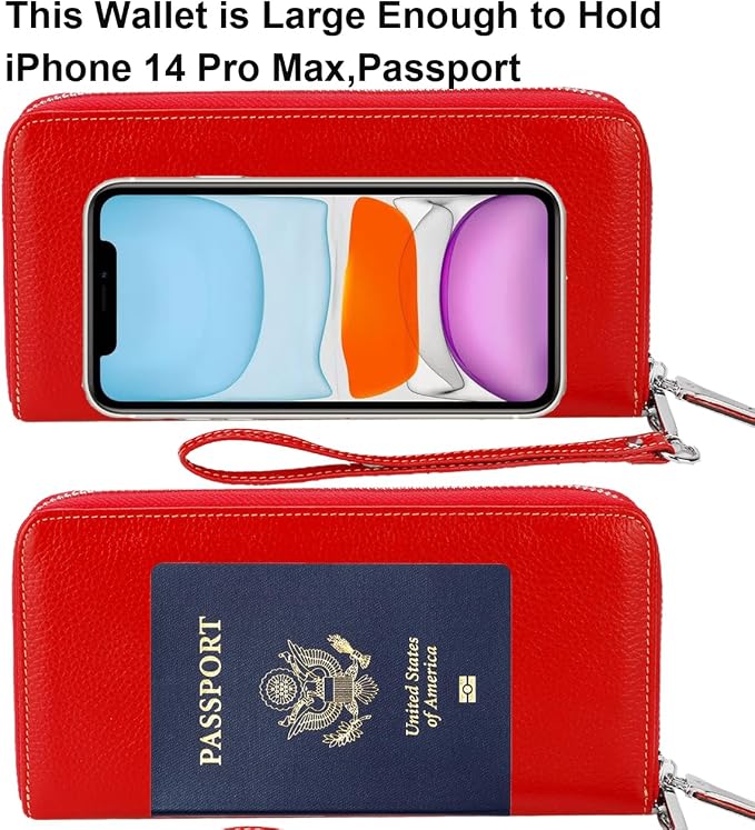 Lavemi Small Compact Women Wallet RFID Blocking Genuine Leather Bifold Purse with ID Windows